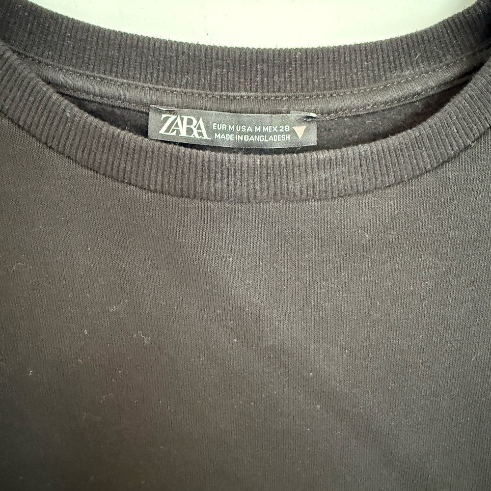 Zara Black Long Sleeve Puff Sleeve Top - Picture 2 of 4